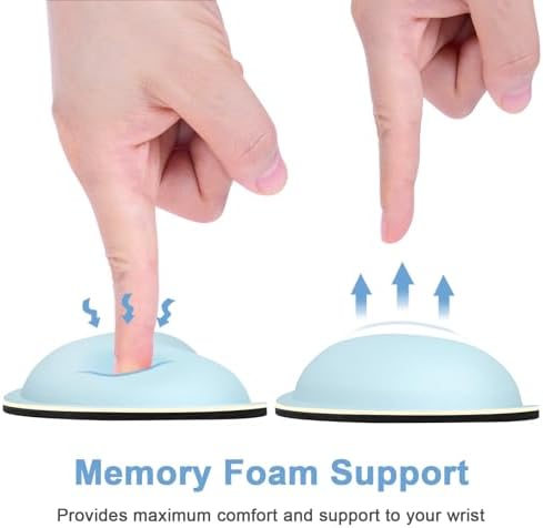 Dapesuom Mouse Wrist Rest, Ergonomic Memory Foam Mouse Wrist for Computer Desk Mats Support, Hand Rest Pad Cushion for Gaming, Office, Laptop, Men, Women, Pain Relief & Easy Typing, Sky Blue