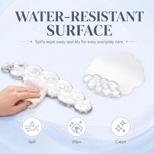 Gel Cloud Wrist Rest, Keyboard & Mouse Pad Set for Office, Non-Slip Support