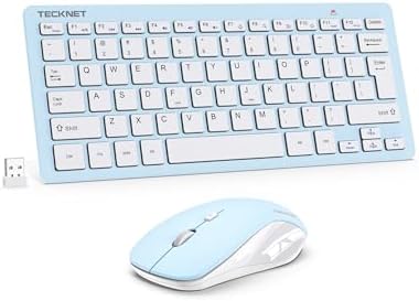 TECKNET Wireless Keyboard and Mouse Combo, Mini Cordless Computer Keyboard and Mouse Set 2.4GHz, Silent Adjustable 1600 DPI, Quiet Click, Lag-Free for Computer, Laptop, PC, Windows, Mac, Chrome OS