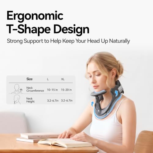 Neck Posture Corrector with Rear Neck Support（Black, Large）