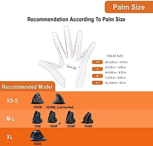 J-Tech Digital Left Handed Wireless Ergonomic Vertical Mouse for Small Hands with USB Nano Transceiver, AA Battery, 4 DPI, Compatible with Mac and PC, Black [V628ML]