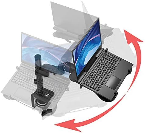 CTA Digital Laptop Desk Mount – Articulating Desk Mount Clamp for Laptops with Built-in Cooling Fan (LT-DMCGCF)
