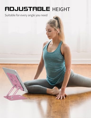 Tablet Stand for Desk, Fits All 4"-12" iPad, Pink, Pro Size