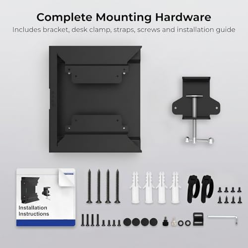 Mini PC VESA Mount for HP with C-Clamp VESA Wall Under Desk or Desk Clamp Mount for EliteDesk 800 805 705, Pro Mini 260, ProDesk 600 405 Mini PC Mounting Bracket for HP Mount to a Monitor Arm