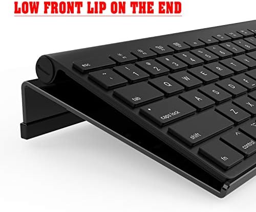 KOTEMON Mini Computer Keyboard Stand-11.8'' x 5.1''-Small Computer Keyboard Tray Acrylic Keyboard Holder for 78 Keys Universal Compact Keyboard, with Black Silicone Strip, Black