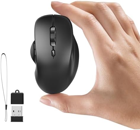 Uiosmuph Mini Wireless Bluetooth Mouse for Travel, Silent Small Mouse Black