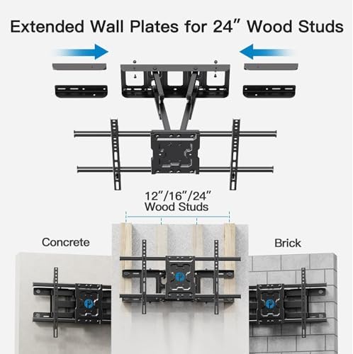 Pipishell Full Motion 24'' Studs TV Wall Mount for 40–84 inch TVs