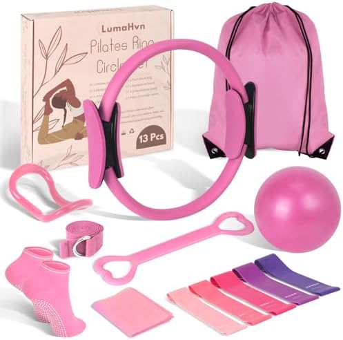 Pilates Kit for Women 13PCS, Pilates Ring Ball Resistance Bands Workout Set