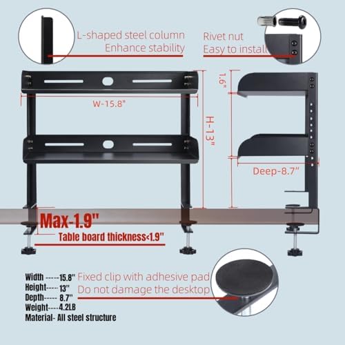 CanKing Desk Clamp Shelf, 16 Inch Straight