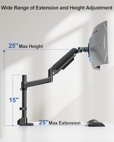 Heavy Duty Single Monitor Mount for Max 49" Ultrawide Screens