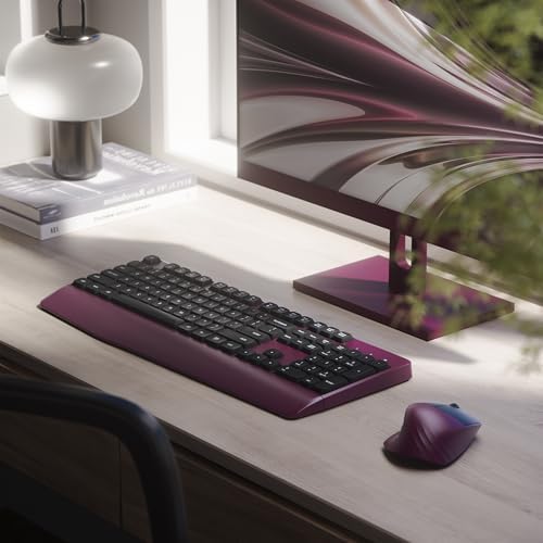 MPTOG Ergonomic Wireless Keyboard and Mouse Combo, Claret