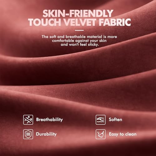 Soontrans Red Velvet Gaming Chair with Footrest, Ergonomic Reclining Computer Desk Chair, Massage Lumbar Cushion & Headrest, Comfortable Video Game Chair for Adults