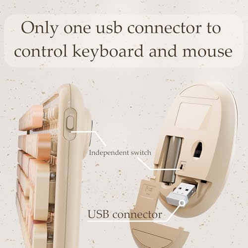 Colorful Wireless Keyboard and Mouse Combo Milk Tea Colorful
