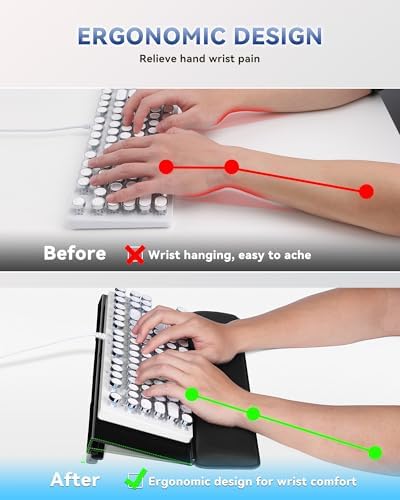 Adjustable Computer Keyboard Stand for Desktop, Keyboard Wrist Rest(Black)