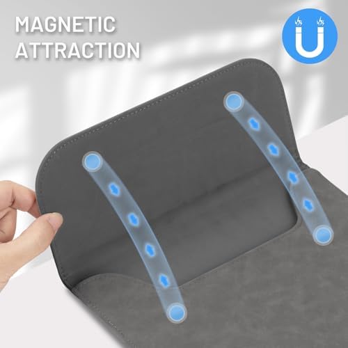 Allinside 13 inch Laptop Sleeve Case for MacBook Neo A18 Pro/MacBook Air 13 2018-2026/MacBook Pro 13 2016-2022, Waterproof PU Suede Leather Laptop Sleeve Bag Protective Vertical Case Cover, Gray