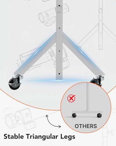 ErGear Small Standing Desk Adjustable Height, 6 Height Settings Up to 46.5″, Walking Pad Desk with Triangular Leg Design, Smooth Mobility with Lockable Wheels, Standing Desk for Walking Pad