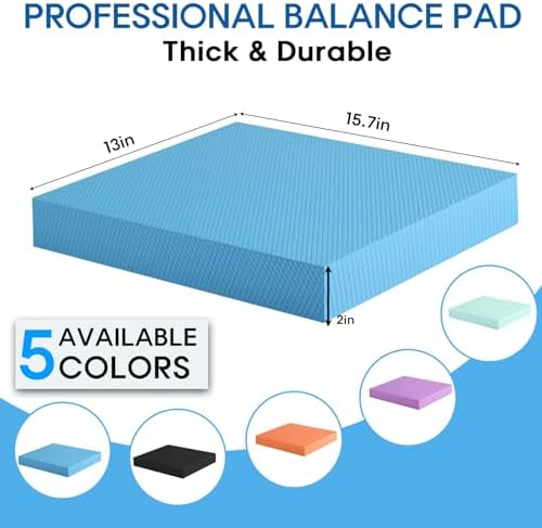 Balance Pad – Stability Trainer for Balance, Stretching, Physical Therapy, Exercise, Mobility, Rehabilitation and Core Training Non-Slip Closed Cell Foam Premium Balance Pad Knee Pad