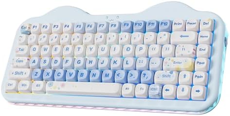 YUNZII C75 Cute 75% Wireless Mechanical Keyboard (Blue, Candy Switch)