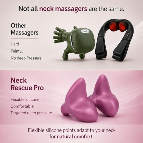 Trigger Point Neck Massager for Neck Pain Relief, Occipital Release Tool, 100% Silicone Design with Flexible Points to Relieve Deep Muscle Tension, Headaches & Tech Neck