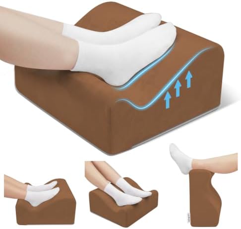 Work Foot Rest Under Desk,Ergonomic Footrest&Washable Cover Brown