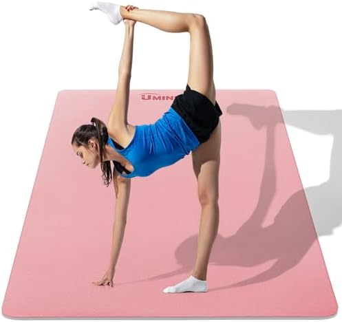 UMINEUX Large Yoga Mat for Men and Women 1/4 & 2/5 Inch Extra Thick TPE Fitness Mat for Home Gym Workout, Non-Slip, Eco Friendly Exercise Mat for Yoga, Pilates, Stretching, Meditation