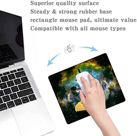 Cute Cat Space Taco Galaxy Gaming Mouse Pad - Non-Slip Rubber Base for Laptop, Desk Dad