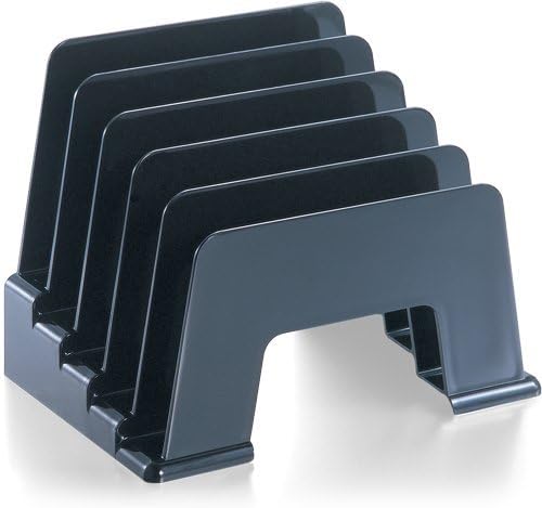 Officemate Incline Sorter, 5 Compartments, Black (21232) (Pack of 6)