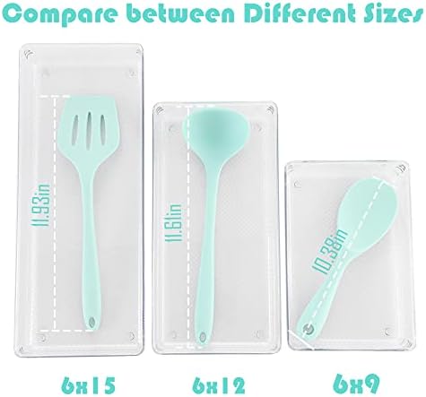 5 Pack Clear Plastic Drawer Organizer Tray Cutlery Utensil Makeups Drawer Silverware Organizers 6" X 9"