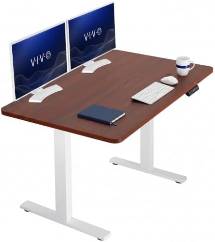 VIVO Dark Walnut 48 x 30 in Standing Desk, DESK-KIT-1W5D