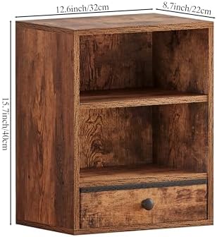 Unionly Clamp-on Under Desk Storage Shelves with Height Adjustable & Drawer