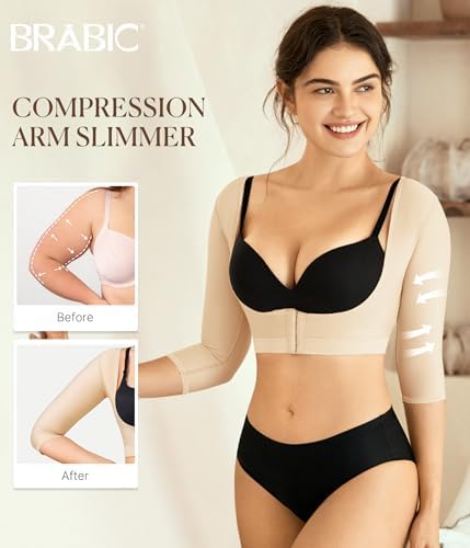 BRABIC Upper Arm Shaper for Women Post Surgical Slimmer Compression Sleeves