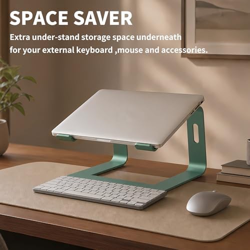 Orionstar Ergonomic Laptop Stand, Aluminum Riser, 10-15.6",Green