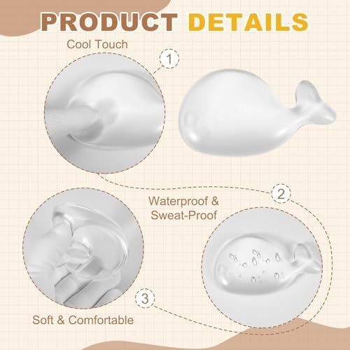 PATIKIL Gel Wrist Rest, Wrist Support for Mouse Whale Shape Ergonomic Mouse Pad Soft Silicone Support Comfortable Cushion for Computer Gaming Office Home, Transparent