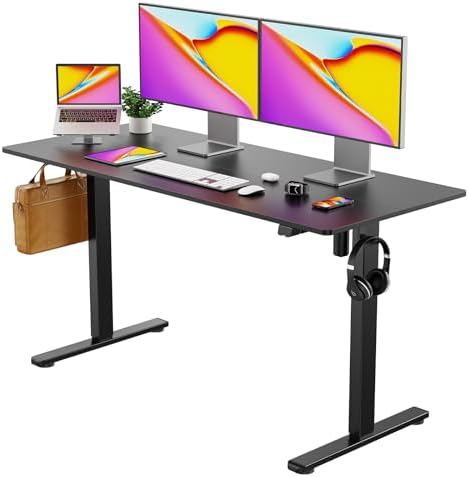 Our Modern Space Height Adjustable 40" Electric Standing Desk - Upgraded Ultra Durable Home Office Large Rectangular Computer Table or Laptop Sit Stand Workstation - 40 x 24 Inch
