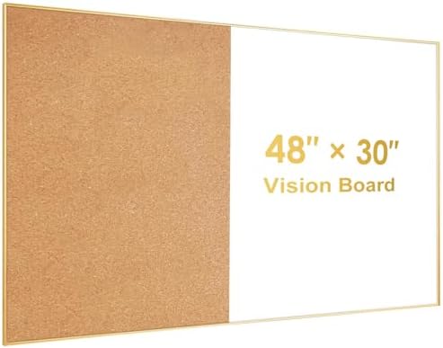 ARCOBIS Cork Board White Board Combo for Wall