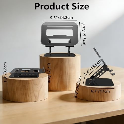 Adjustable Laptop Stand Computer Riser for Desk, Black