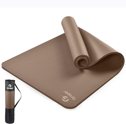 Gruper Yoga Mat Non Slip, 10/15mm Thick NBR Extra Thick Yoga Mat