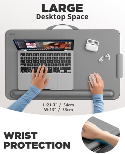 SAIJI Lap Desk with Cushion, Computer Laptop Stand, Lap Laptop Table