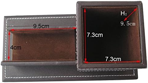 KINGFOM PU Leather Desk Organizer and Accessories, Pencil Holder for Desk with Business Cards Stand, School Office Supplies Collection Caddy Brown