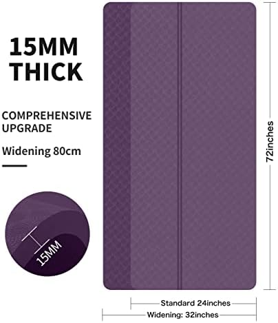 nuveti Large Exercise Mat - 15mm/20mm/30mm Thick Yoga Mat | Workout Mat for Fitness, Yoga, Pilates, Stretching & Floor Exercises for Women & Men with Free Carrying Bag