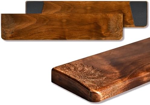 14.2in Walnut Wrist Rest Ergonomic Palm Support for 87Key Keyboard