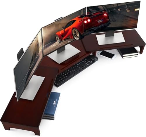 Nnewvante Bamboo Monitor Riser, 60 inch Upgrade Height Large TV Riser