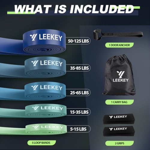 LEEKEY Resistance Bands Set for Pull Up Assistance & Exercise