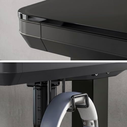 SHW 48-Inch Glass Electric Height Adjustable Standing Desk, Black