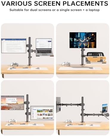 Afaloona Dual Monitor and Laptop Stand for 13-32" Monitor & 11-17" Laptop
