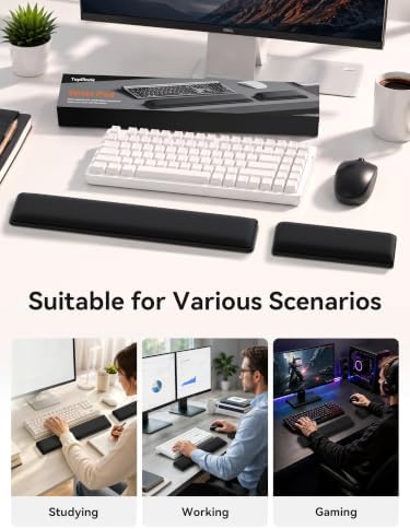 Cooling Gel Keyboard Wrist Rest, Ergonomic 17.13” Full-Size Wrist Support