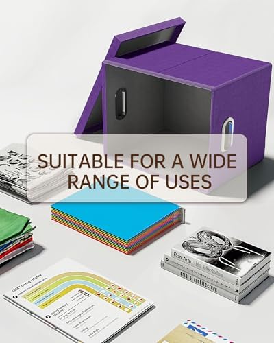 Oterri File Organizer, File Box, File Cabinet for Letter File Folder Storage, Hanging File Organizer for Office/Decor/Home,Document Organizer, 1 Pack,Purple-Box Only