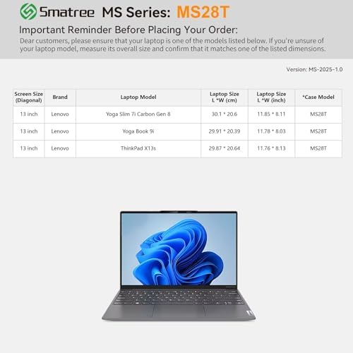 Smatree MS28T Protective Sleeve with Stand for 13inch Lenovo ThinkPad X13s