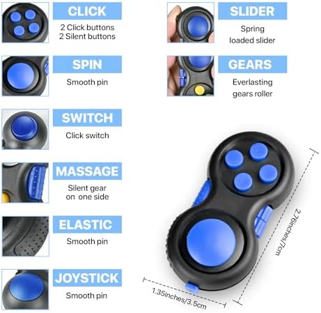 5PC Fidget Toys Adults Set Fidgets for Classroom Must Have Autism Sensory Pack Figette Cube ADHD Special Treasure Prize Tool Stress Relief Desk Cool Gadget for Kid Easter Basket Stuffers for Teen Boys