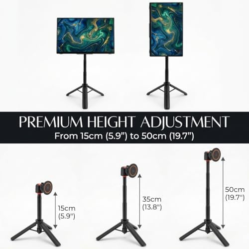Portable Travel Monitor Stand Magnetic Metal Tripod for Monitor/iPad/iPhone